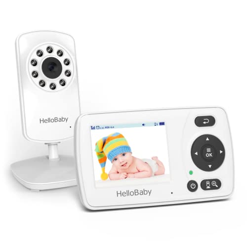 HelloBaby Монитор Со Камера и Аудио, 1000ft Долг Дострел Видео Бебе Монитор-Без WiFi, Ноќно Гледање &засилувач; Природен Проток