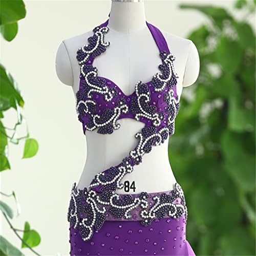 DFZPW Ориентална облека за танцување на стомакот, жени Dancewear Costume 2 парчиња процесен стомак танц градник за градник