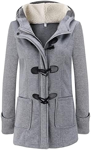 Rmxei женска обична мода лабава решетка плус јака од руно со џеб чувајте топла јакна