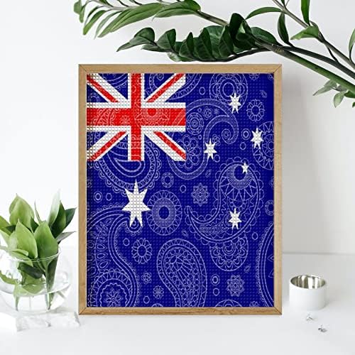 Австралија Paisley Flag Diamond Sainting Kit Art Art Pictures DIY целосна вежба Дома додатоци Возрасни подароци за домашен wallид декор