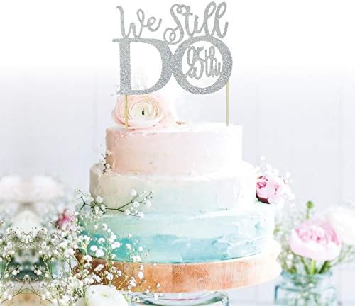 Грантпарти Сјај Сребрена 25 Годишнина Торта Топер Ние Се Уште го правиме 25 Ти Завет Обновување Свадба Годишнината Торта Топер