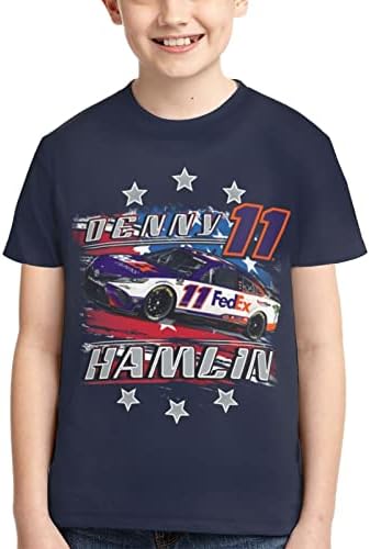 Asfrsh Дени Хамлин 11 кошула за Teen Girl & Boy Printing кратки ракави Атлетски класичен кошула со екипаж маица маица