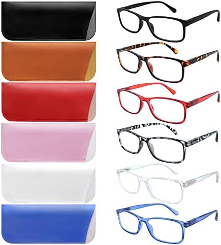 Ronecool 6 пакувања за читање очила за блокирање на сина светлина, читачи на пролетни шарки за жени за филтрирање за филтрирање