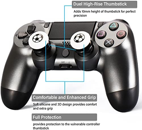 Playrealm FPS Палецот Екстендер &засилувач; Печатење Гума Силиконски Зафат Капак 2 Сета ЗА PS5 Dualsenese &засилувач; PS4 Контролер